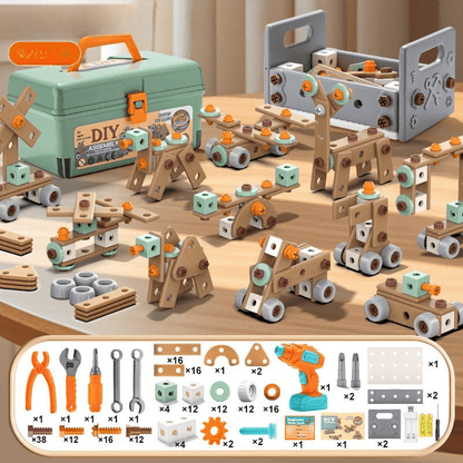 BUILDFORGE – 100 Piece Toy Tool Set Creative Kids Builder Kit