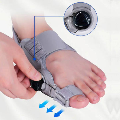Adjustable Toe Straightener with Hinge System for Hallux Valgus Relief & Foot Alignment – Silicone Spacer for Day & Night Support