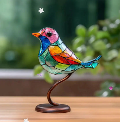 Suncatcher Bird Ornament Set for Windows – Hanging Art Glass Décor Prism Reflects Rainbow Light for Living Room, Bedroom & Home