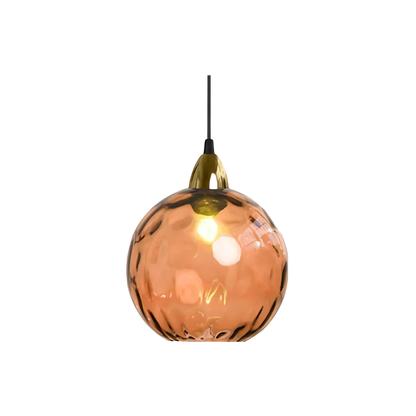 Textured Glass Globe Hanging Light 7.9 Inch Dining Room Island Fixture Adjustable Height Modern Sphere Pendant Minimalist Ceiling Lamp for K