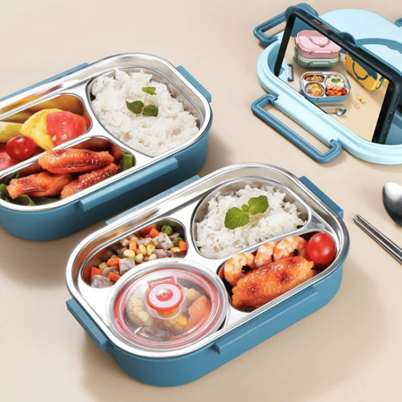 Insulated Stainless Steel Bento Lunch Box with Compartments for Adults & Kids | Leak-Proof Thermal Food Container for Work School Travel