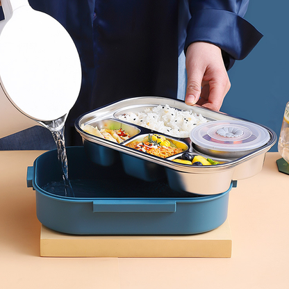 Insulated Stainless Steel Bento Lunch Box with Compartments for Adults & Kids | Leak-Proof Thermal Food Container for Work School Travel
