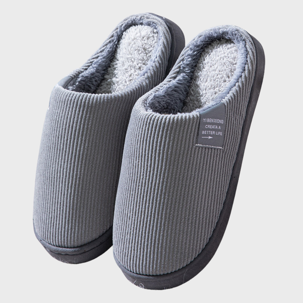 Cozy Fleece-Lined House Slippers for Women & Men – Cushioned Memory Foam Indoor Shoes with Non-Slip Soles for Winter