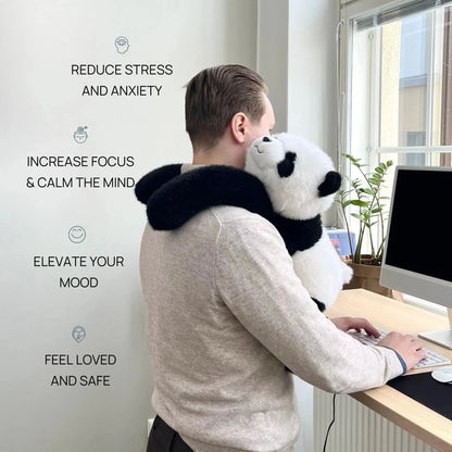 Plush Animal Cuddle Pillow with Long Arms for Relaxation and Sleep Support 18 Inch Weighted Hug Cushion for Stress Relief Napping Reading Me