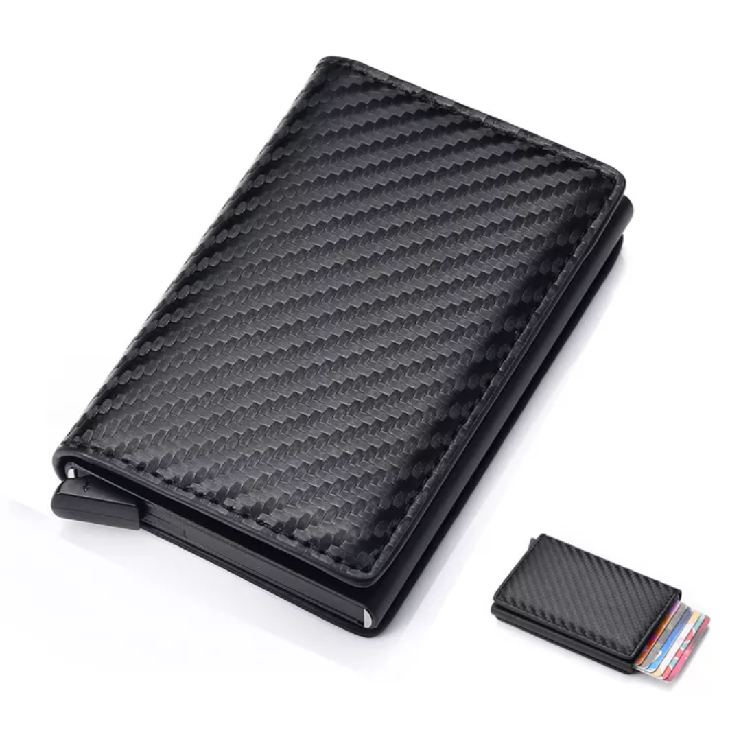 Slim Aluminum Wallet with RFID Protection & Money Clip for Cards and Cash