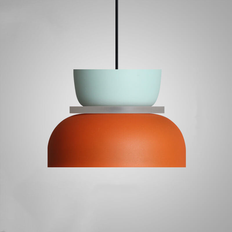 Adjustable Metal Hanging Lamp 12 inches Vibrant Two-Tone Finish Hardwired Ceiling Fixture for Bedroom Living Room Dining Area Contemporary O