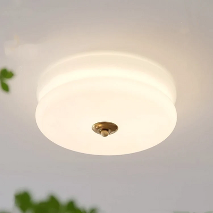Flush Mount LED Fixture with Adjustable Color Temperature Glass Shade 13 in Diameter for Bedroom Living Room Dining Room Modern Art Deco Sty