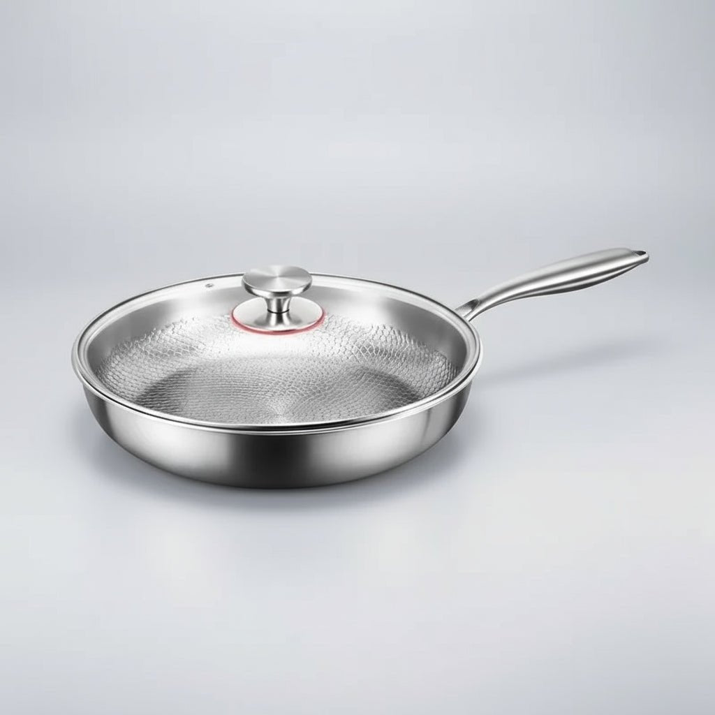 Titanium Hammered Nonstick Skillet for Induction Stovetops – Pure Metal Frying Pan with Natural Release Surface