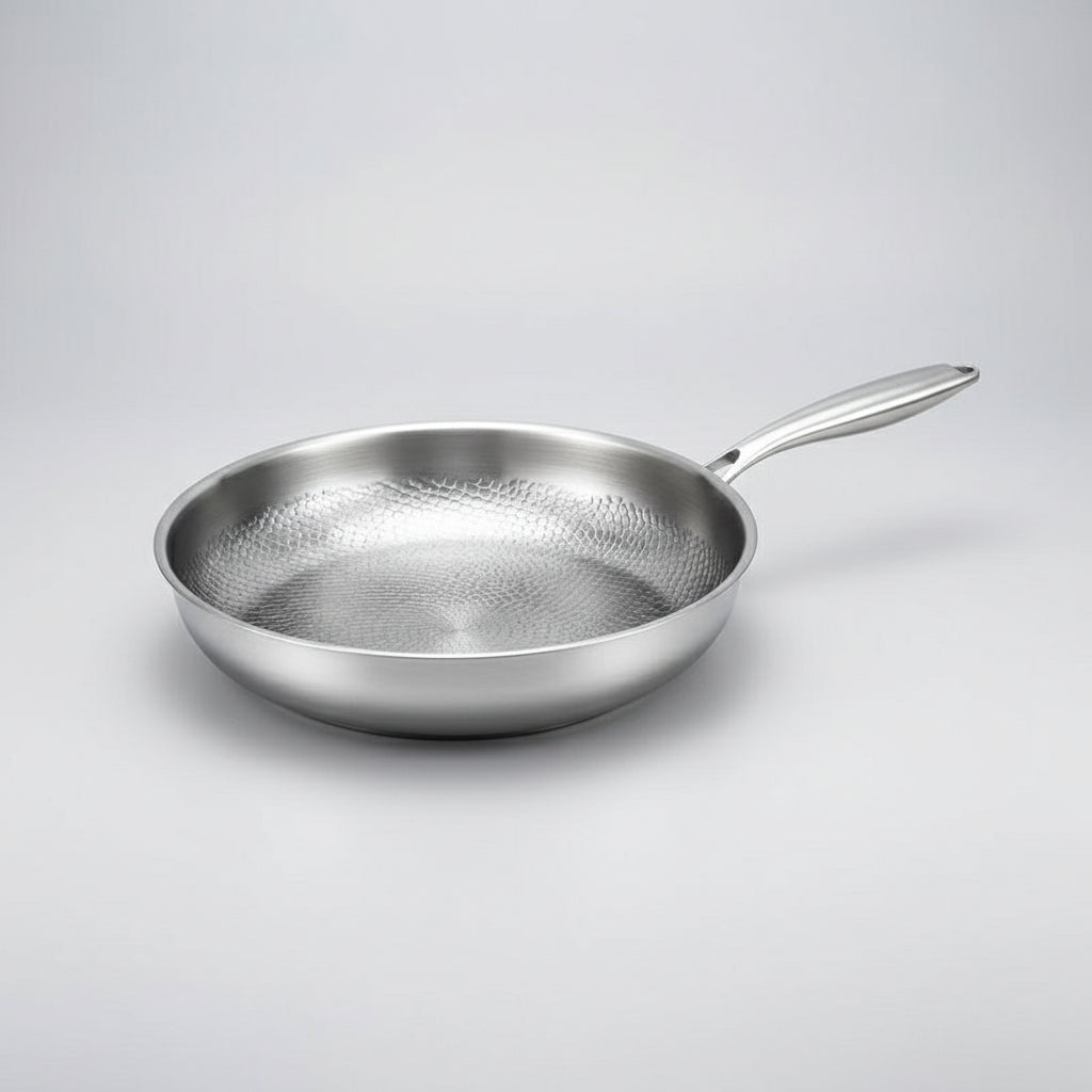 Titanium Hammered Nonstick Skillet for Induction Stovetops – Pure Metal Frying Pan with Natural Release Surface