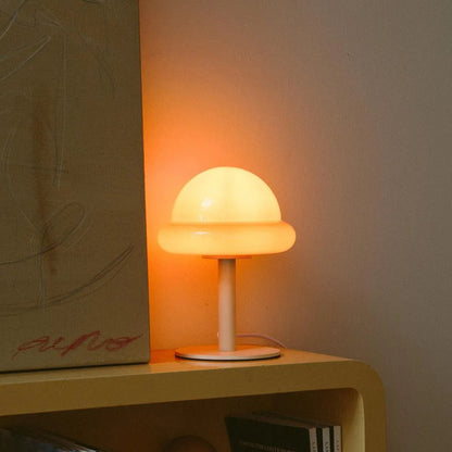 Dome Glass Accent Light with Painted Metal Base 11 in Mint or Citrus for Nightstand Desk Office Den Bedroom Home