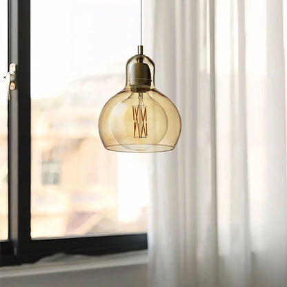 Hanging Ceiling Light Fixture Glass Globe 8 Inch Diameter Ambient Glow for Kitchen Island Entryway Hallway Bedside Nook E27 Socket 40W