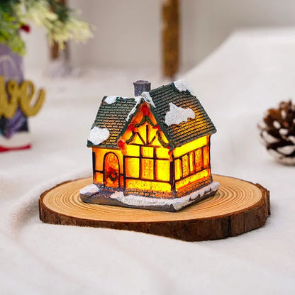 Caldara Christmas Village Set - Hand-Painted Houses with LED Lighting