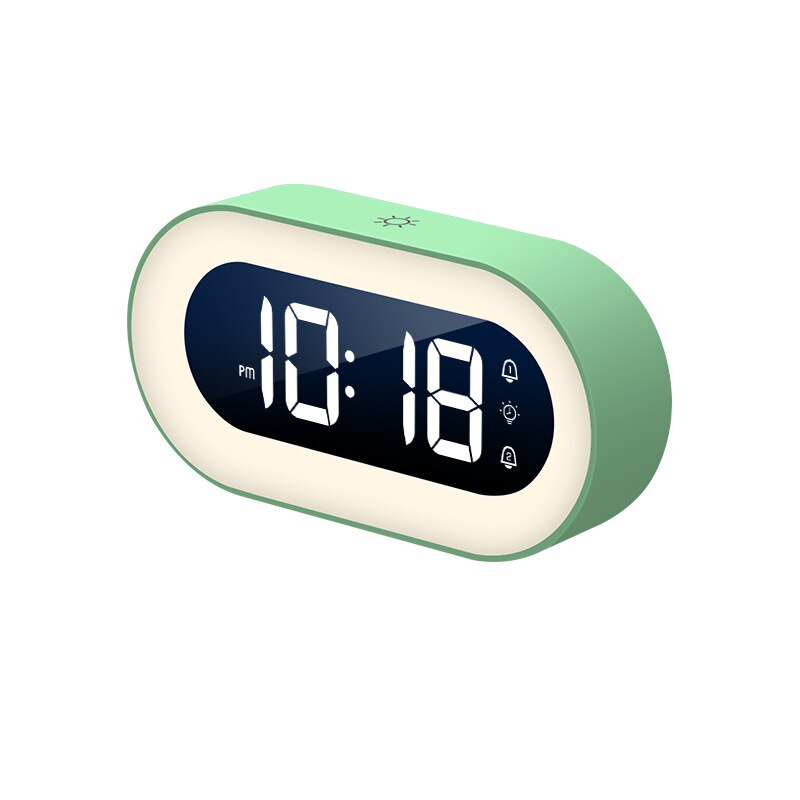CalmGlow | Digital Alarm Clock with Night Light & Soothing Sounds | Compact Design for Relaxation
