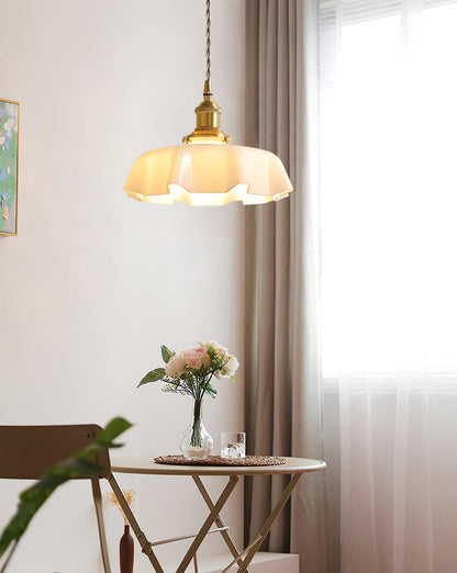 Hanging Ceiling Light Fixture Textured Dome Shade White Beige Pink Blue for Kitchen Island Dining Room Adjustable Height Indoor Pendant Lamp