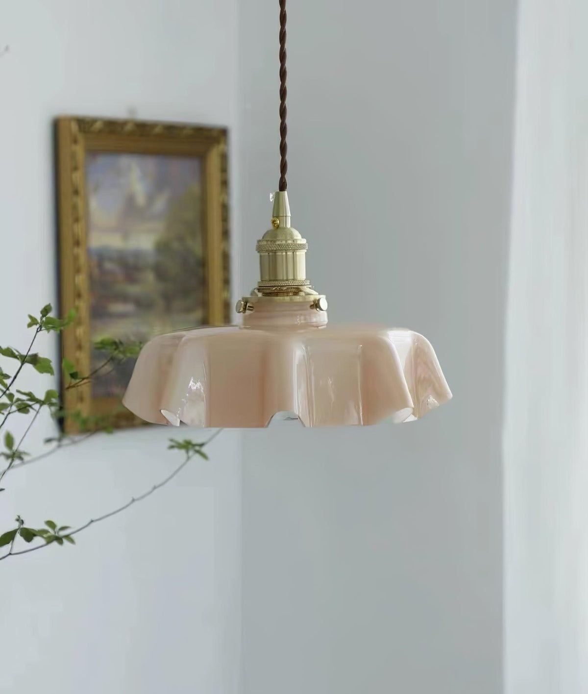 Hanging Ceiling Light Fixture Textured Dome Shade White Beige Pink Blue for Kitchen Island Dining Room Adjustable Height Indoor Pendant Lamp