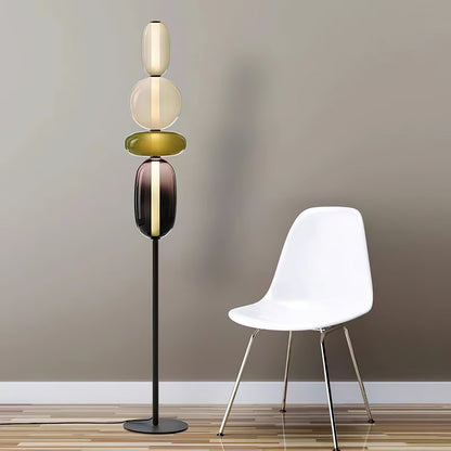 Tall Standing Lamp with Adjustable Color Temperature Metal & Glass Shade Modern Accent Lighting for Bedroom Living Room Reading Nook 51 in