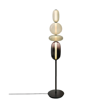 Tall Standing Lamp with Adjustable Color Temperature Metal & Glass Shade Modern Accent Lighting for Bedroom Living Room Reading Nook 51 in