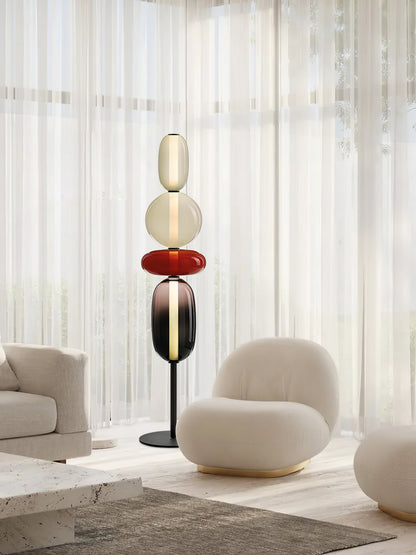 Tall Standing Lamp with Adjustable Color Temperature Metal & Glass Shade Modern Accent Lighting for Bedroom Living Room Reading Nook 51 in