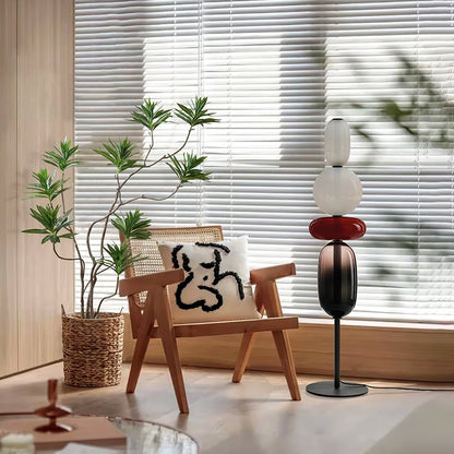 Tall Standing Lamp with Adjustable Color Temperature Metal & Glass Shade Modern Accent Lighting for Bedroom Living Room Reading Nook 51 in