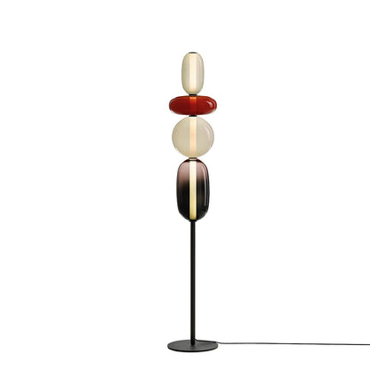 Tall Standing Lamp with Adjustable Color Temperature Metal & Glass Shade Modern Accent Lighting for Bedroom Living Room Reading Nook 51 in