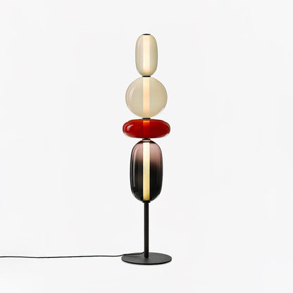 Tall Standing Lamp with Adjustable Color Temperature Metal & Glass Shade Modern Accent Lighting for Bedroom Living Room Reading Nook 51 in