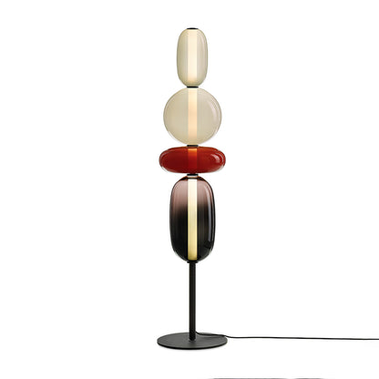 Tall Standing Lamp with Adjustable Color Temperature Metal & Glass Shade Modern Accent Lighting for Bedroom Living Room Reading Nook 51 in