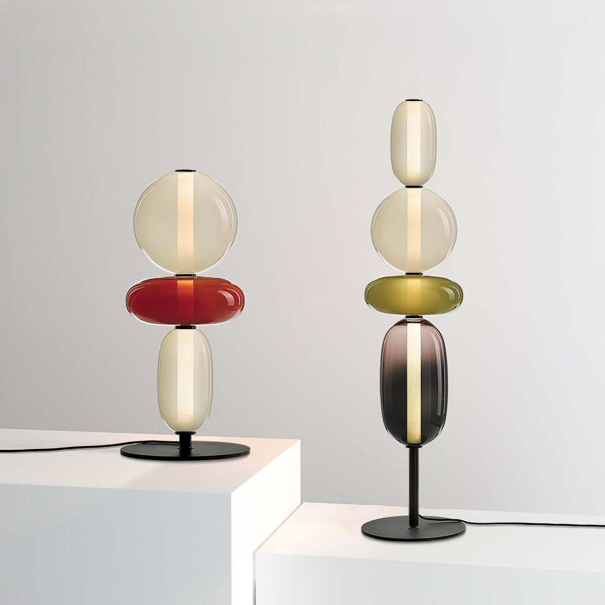 Tall Standing Lamp with Adjustable Color Temperature Metal & Glass Shade Modern Accent Lighting for Bedroom Living Room Reading Nook 51 in