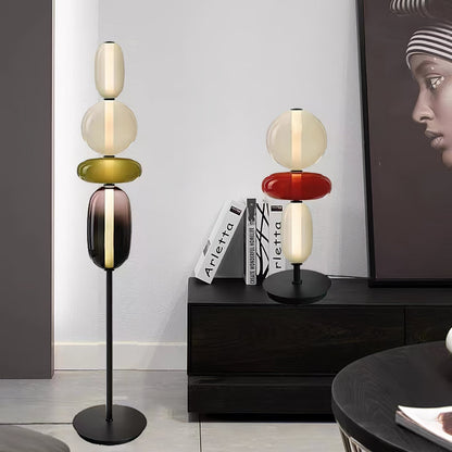Tall Standing Lamp with Adjustable Color Temperature Metal & Glass Shade Modern Accent Lighting for Bedroom Living Room Reading Nook 51 in