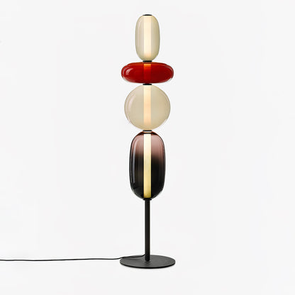 Tall Standing Lamp with Adjustable Color Temperature Metal & Glass Shade Modern Accent Lighting for Bedroom Living Room Reading Nook 51 in