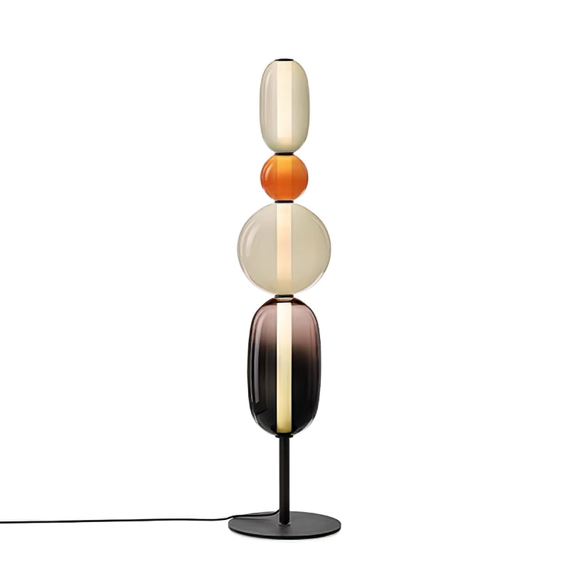 Tall Standing Lamp with Adjustable Color Temperature Metal & Glass Shade Modern Accent Lighting for Bedroom Living Room Reading Nook 51 in