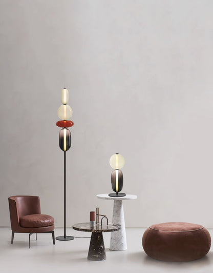 Tall Standing Lamp with Adjustable Color Temperature Metal & Glass Shade Modern Accent Lighting for Bedroom Living Room Reading Nook 51 in