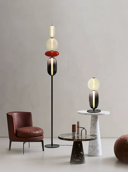 Tall Standing Lamp with Adjustable Color Temperature Metal & Glass Shade Modern Accent Lighting for Bedroom Living Room Reading Nook 51 in