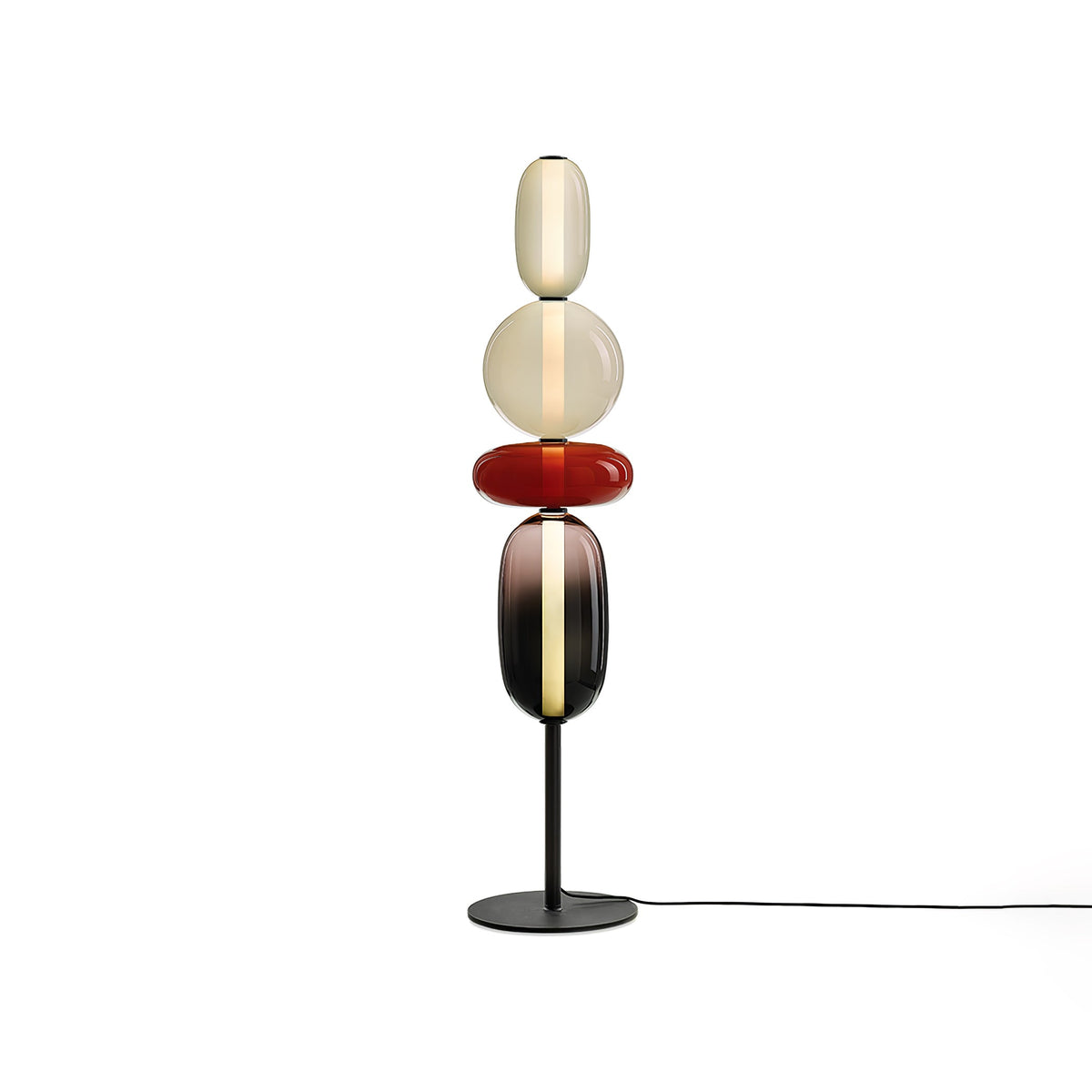 Tall Standing Lamp with Adjustable Color Temperature Metal & Glass Shade Modern Accent Lighting for Bedroom Living Room Reading Nook 51 in