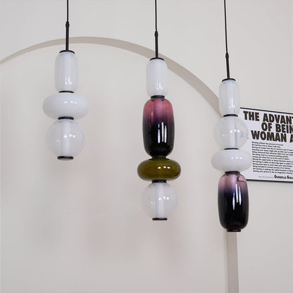 Multi-Jar LED Overhead Fixture 20 Inch Colorful Tinted Glass Drop Lights for Dining Kitchen Bedroom Modern Bohemian Accent Chandelier Adjust