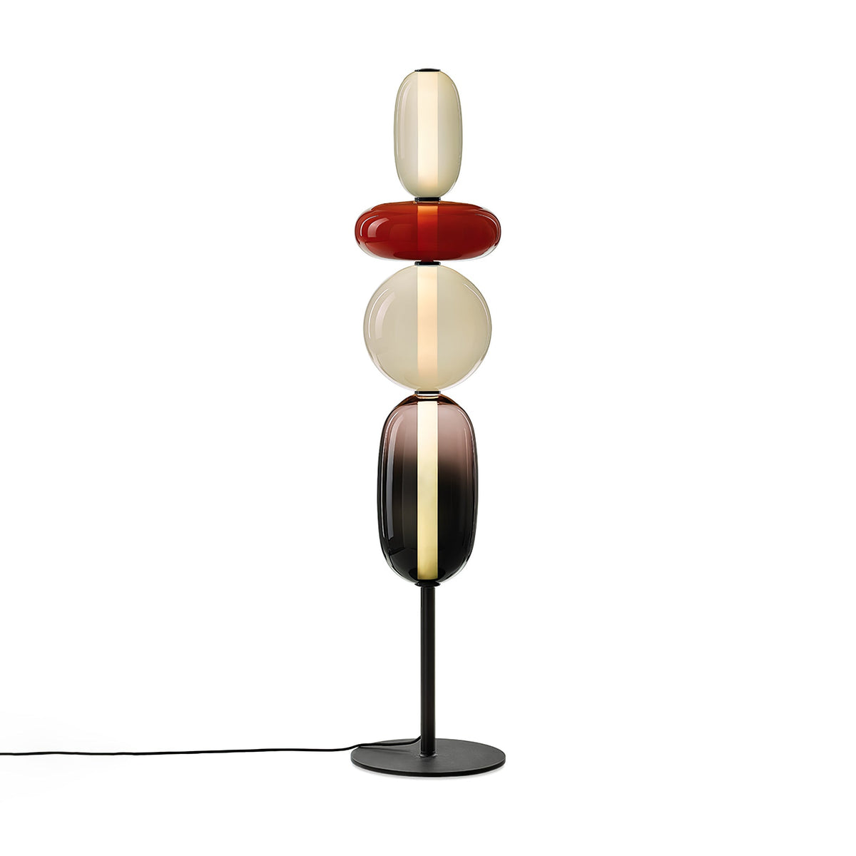 Tall Standing Lamp with Adjustable Color Temperature Metal & Glass Shade Modern Accent Lighting for Bedroom Living Room Reading Nook 51 in
