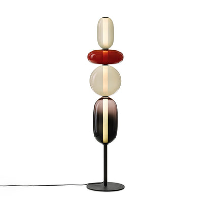 Tall Standing Lamp with Adjustable Color Temperature Metal & Glass Shade Modern Accent Lighting for Bedroom Living Room Reading Nook 51 in