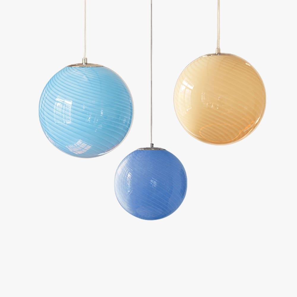 Round Glass Globe Overhead Light 12-Inch Honey Amber Ceiling Fixture for Dining Room Kitchen Counter Breakfast Nook Modern Hanging Lamp Home
