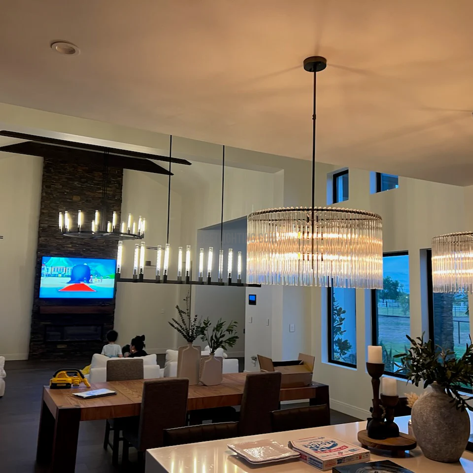 Linear Dining Room Chandelier 67 in Brass & Ribbed Glass 12-Light for Kitchen Island Entryway Foyer