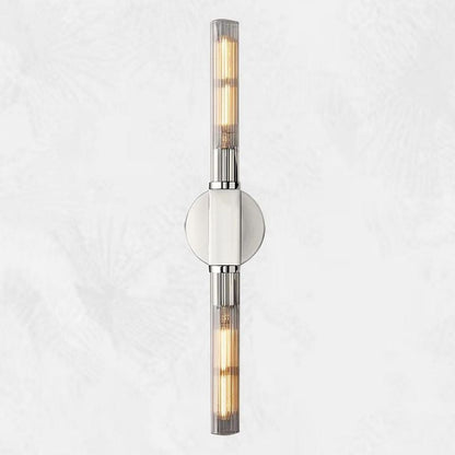 Glass Cylinder Wall Sconce with Brass or Nickel Finish – Single, Double & Linear Mount for Modern Interiors