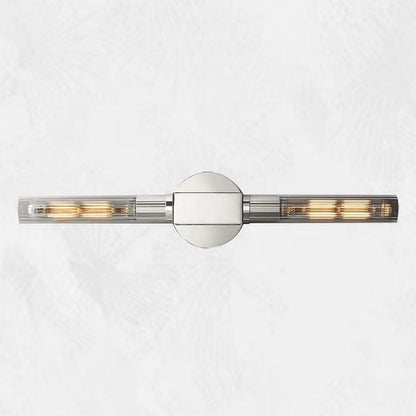 Glass Cylinder Wall Sconce with Brass or Nickel Finish – Single, Double & Linear Mount for Modern Interiors