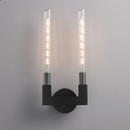 Glass Cylinder Wall Sconce with Brass or Nickel Finish – Single, Double & Linear Mount for Modern Interiors