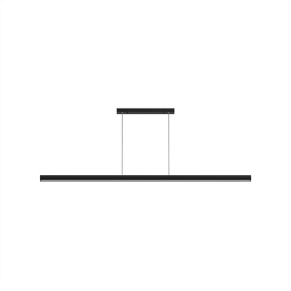 Hanging Light Fixture for Kitchen Island & Dining Room | Wood & Metal Linear Bar 31.5-71 in | Height-Adjustable Overhead LED | Remote-Contro