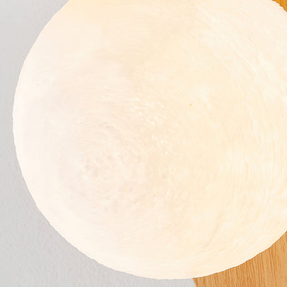 Spherical Sconce with Timber Accent – Frosted Orb Fixture for Bathrooms, Hallways & Bedrooms – Dimmable G9 Base
