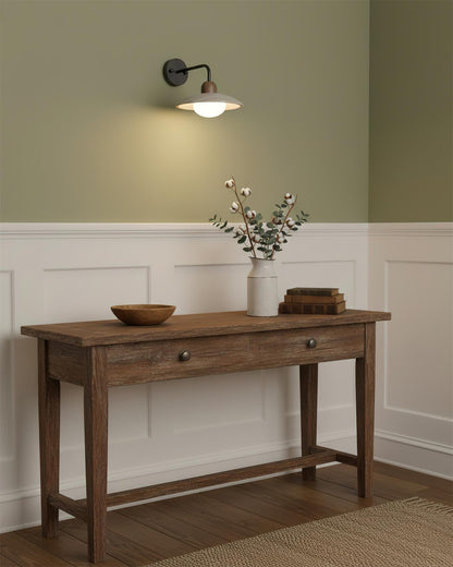 Curved Stone Sconce with Mixed-Material Arm for Bedside & Bath Vanity Reading Light Warm Organic Bedroom Hallway Entryway Accent
