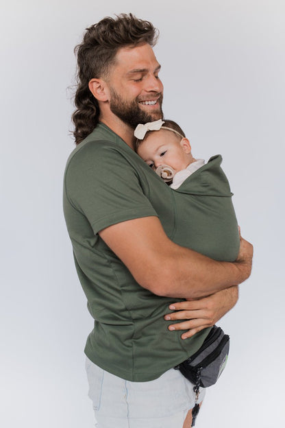 Baby Carrier Shirt for Parents – Hands-Free Kangaroo Care Tee with Nursing Access for Mom & Dad