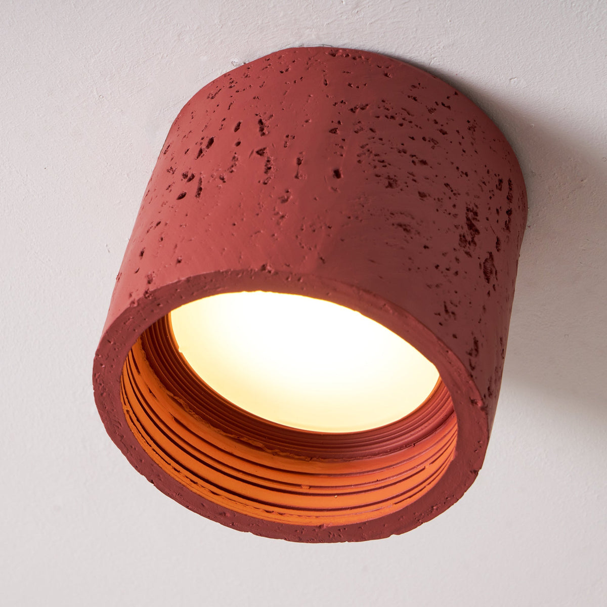 Flush Mount LED Light Fixture Set of 2 Composite Material Small Profile 5.5 Inch Warm Lighting for Kitchen Dining Room Hallway Apartment Bla