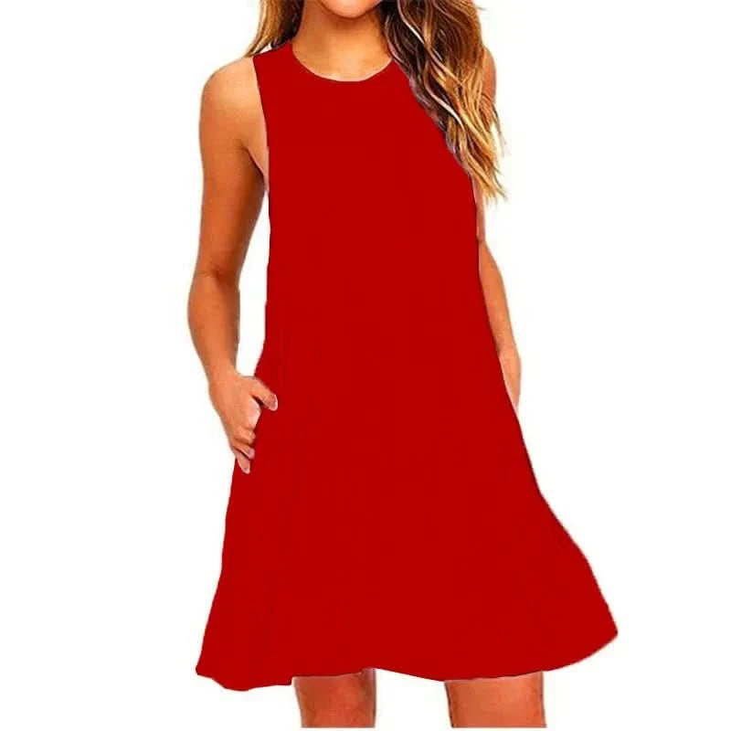 COMFYLIVA – Lightweight Summer T-Shirt Dress with Pockets
