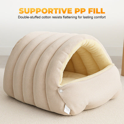 Ortekor Cavina | Plush Pet Cave Bed with Adjustable Design | Cozy Retreat for Cats