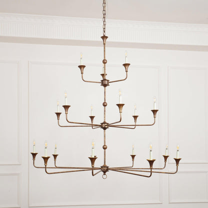 Multi-Arm Statement Chandelier for Foyer and Dining Rooms 63 in Adjustable Height Brass Bronze Metal Ceiling Light Large Interior Fixture fo