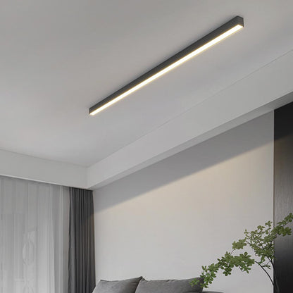 LED Flush Mount Ceiling Light Bar Iron 24 Inch Linear Strip Fixture Black White for Living Room Bedroom Hallway Kitchen Office Contemporary